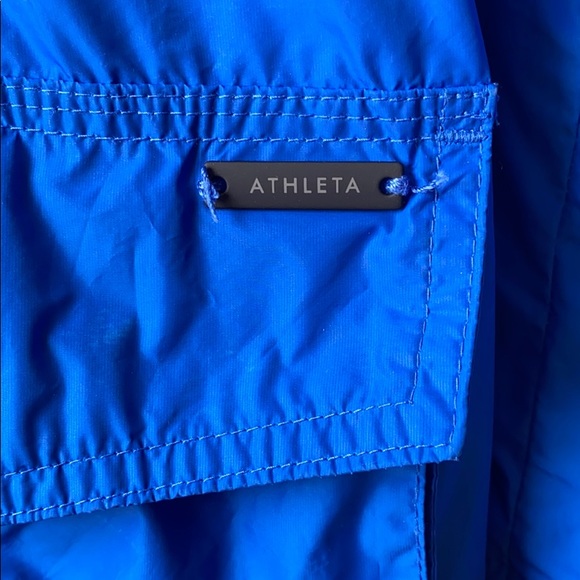 Athleta bright blue raincoat Sz XXS - Picture 4 of 13